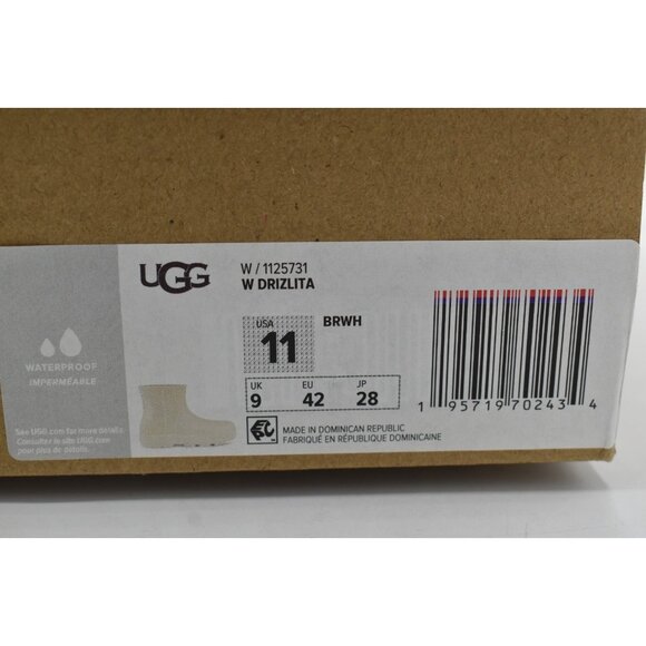 UGG Australia Womens Size 11 Drizlita White Waterproof Rain Boots Shoes - Picture 12 of 12